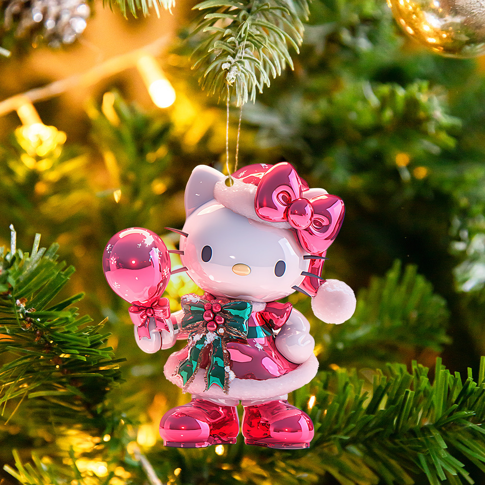 Nuevos dibujos animados lindos colgantes de mochila gatito rosa nuevos colgantes de llavero plano 2D de venta caliente joyería image 3