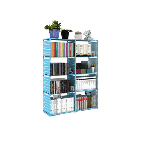 Simple Double-Row Bookshelf Cabinet Shelf for Children and Students Steel Combination Storage Bookcase Wholesale