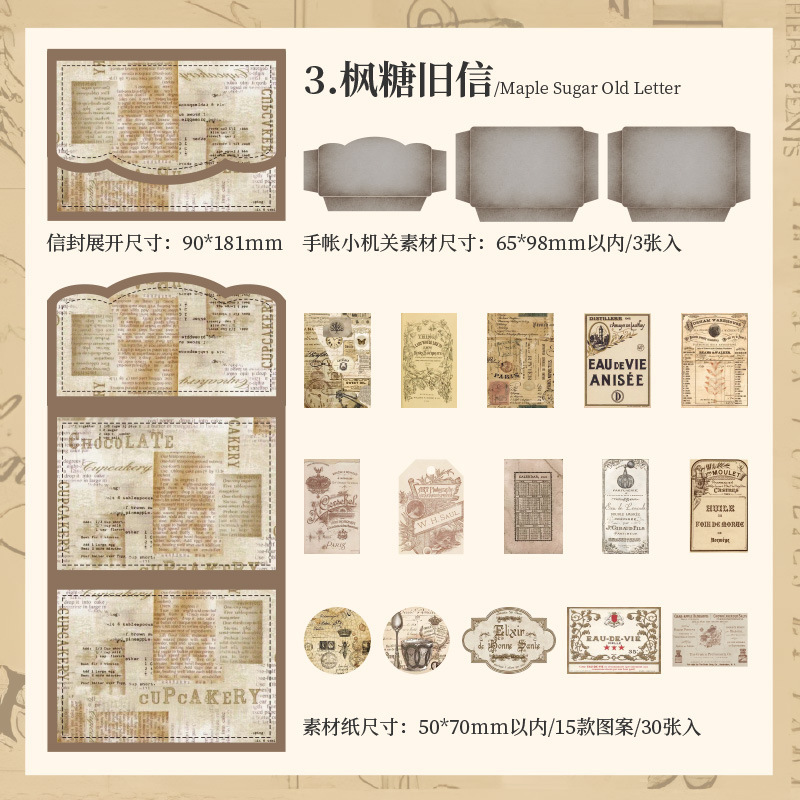 Serie de Xinfan de niña Material papel DIY diario vintage papel de nota base no adhesiva papel de fondo decorativo