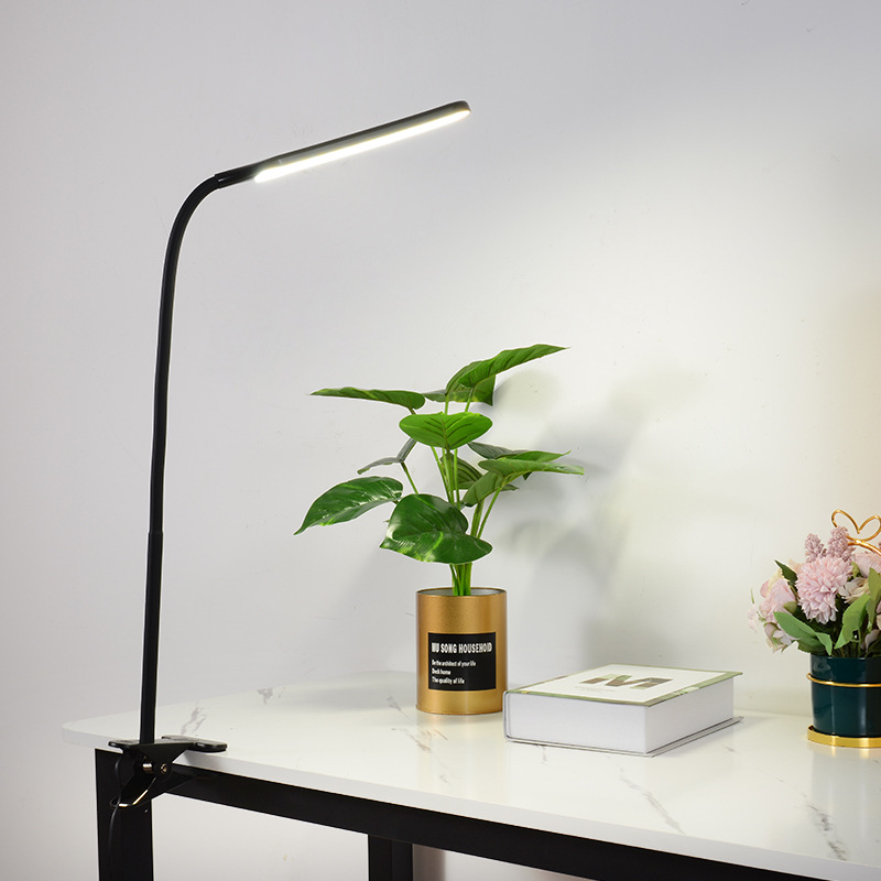 LED夾燈 學(xué)生宿舍書桌插電無極調(diào)光臥室床頭護(hù)眼夾子式臺燈