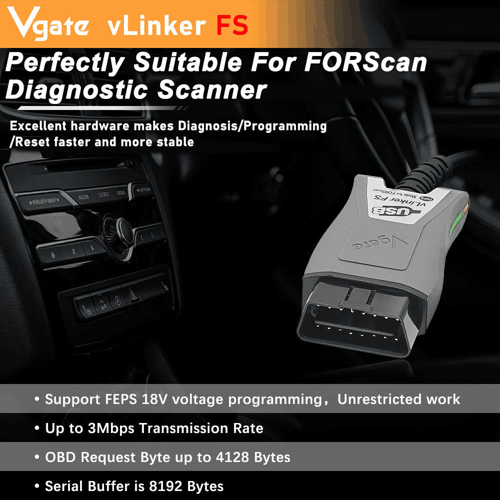 Vgate vLinker FS ELM327 HS/MS-CAN OBD2 Ford Mazda Fault Detector