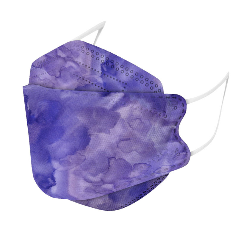 94 máscara protectora desechable de cuatro capas impresión en color máscara de boca de pescado de moda 3D máscara facial