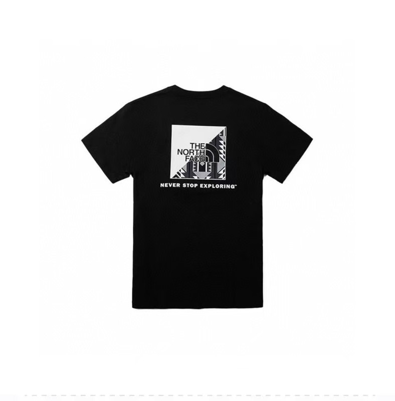 NTノースフェイスの純綿Tシャツの正しいバージョン、男性と女性用、カップル向けの同じスタイル、トレンディなプリント、幅広で多用途、カジュアル半袖|undefined