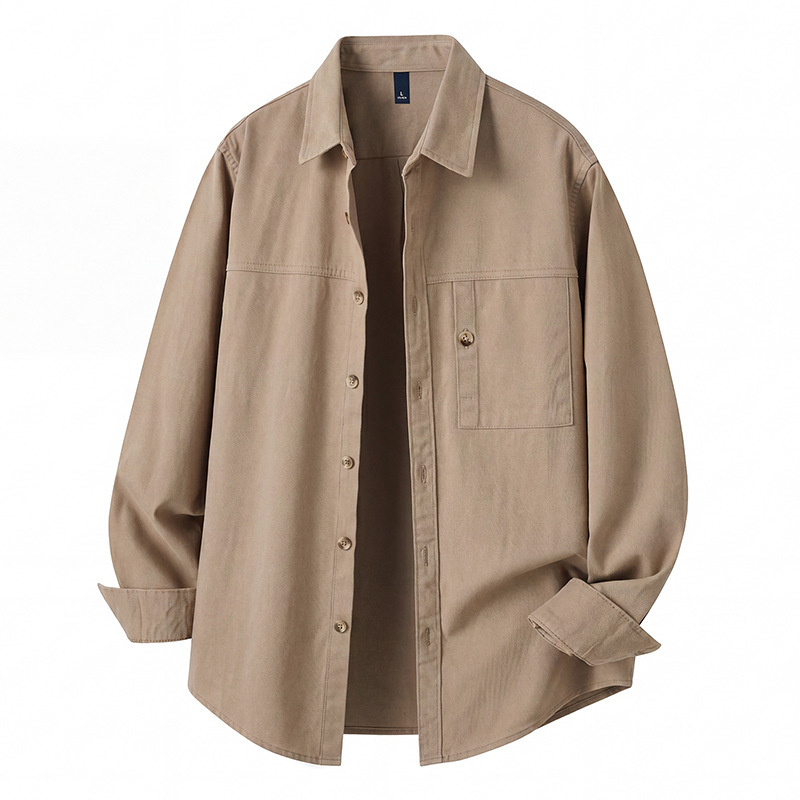 High-quality heavyweight men's shirt, 2026 autumn new model, American retro style, pure cotton, loose fit, breathable, suitable for commuting, shirt jacket High-quality heavyweight men's shirt, 2026 autumn new model, American retro style, pure cotton, loose fit, breathable, suitable for commuting, shirt jacket