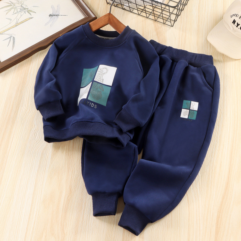 2025 New Children's Sweatshirt Two-Piece Set Boys' Printed Spring and Autumn Outfit Trendy Fashion Direct from Manufacturer 2025 New Children's Sweatshirt Two-Piece Set Boys' Printed Spring and Autumn Outfit Trendy Fashion Direct from Manufacturer