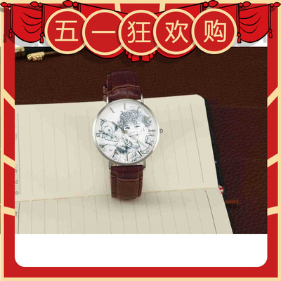 personality customized Photo UFO crocodile Brown leather watch Explosive money watch gift Jewelry factory Direct selling