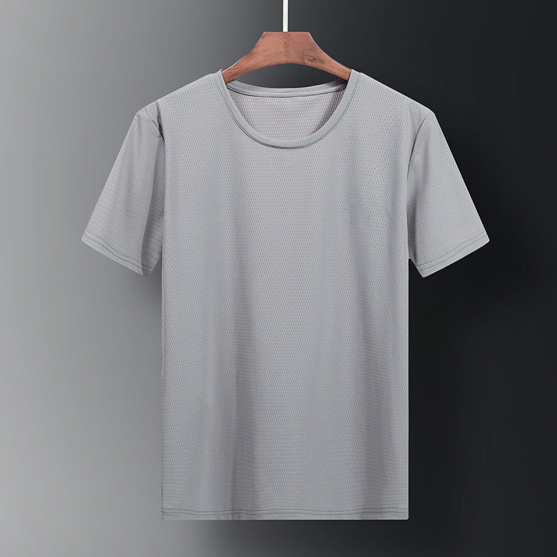 夏の男性の氷の目の半袖のtシャツの丸首の半袖の上着のゆったりしている大きいサイズの通気性のスウェットシャツの速乾|undefined