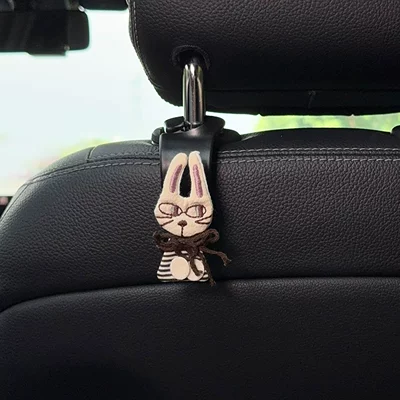 Sürətlər qutusu və əl tormozu başlıqları, fabric hook, artistic style, cute cartoon - striped-rabbit-1-black-hook