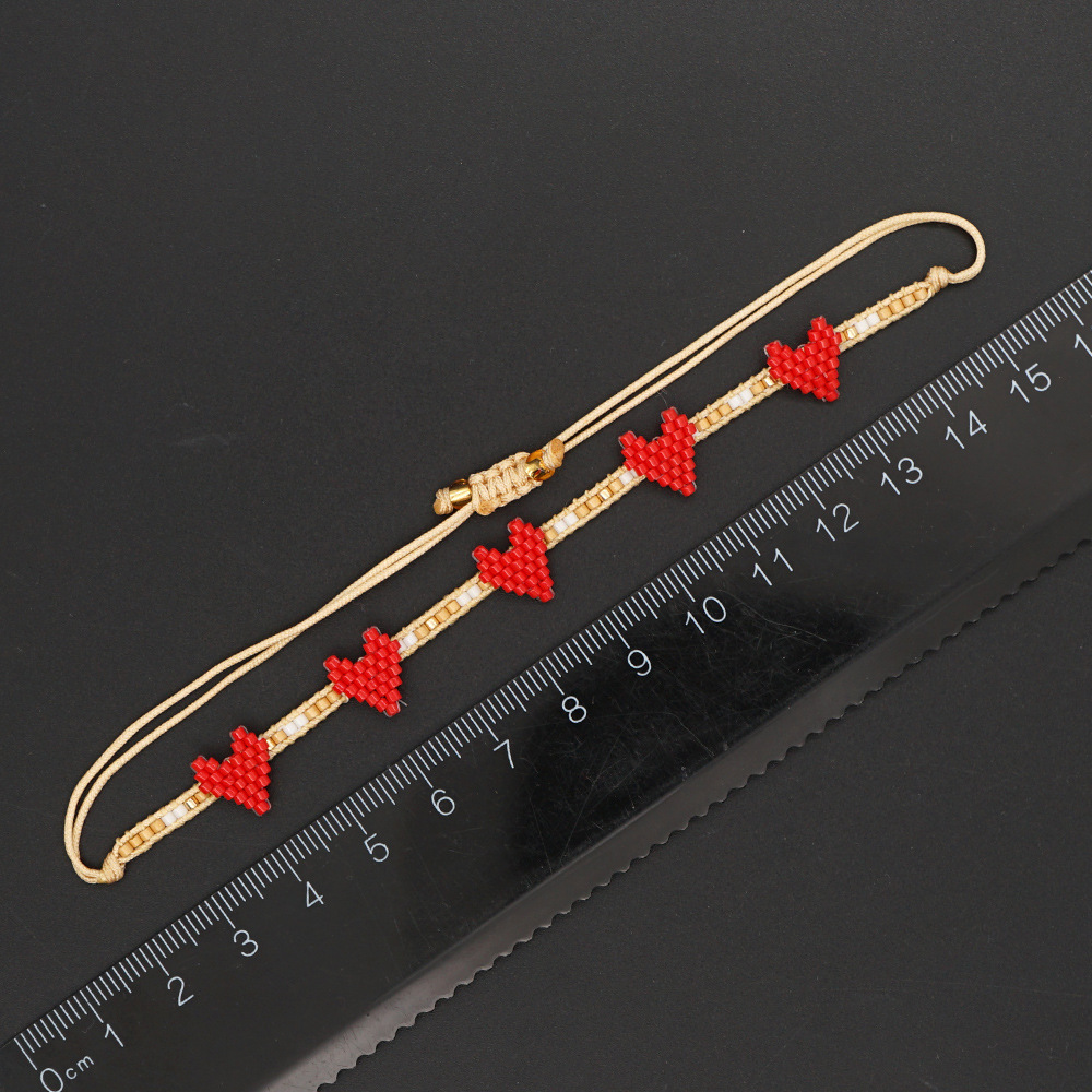 Miyuki Rice Beads Hand-woven Love Beaded Bracelet display picture 7