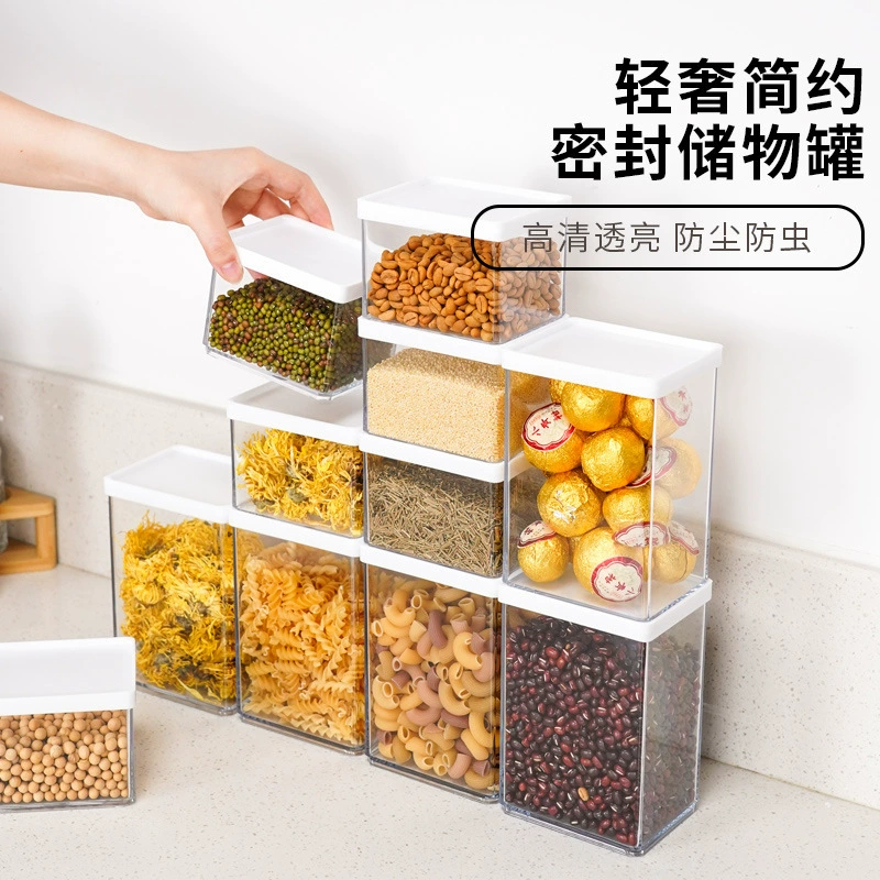 PC герметичная банка зерновых зерновых продуктов прозрачная пластиковая банка для кухни коробка для хранения сухих чая банка