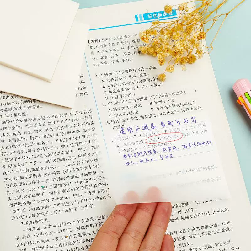 Transparent Sticky Notes, 50–100 Sheets Packs, Adhesive Bookmark Tabs, Clear Memo Labels