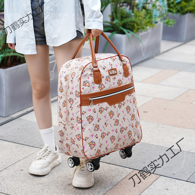 Bolsa de viaje de tracción ligera portátil de viaje corto de viaje de negocios de gran capacidad de embarque bolsa de embarque rueda universal caja flexible con ruedas