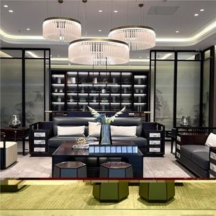 New Chinese Style Villa Living Room Solid Wood Sofa Combination Modern Simple Home Ebony Wood Large Flat Luxury