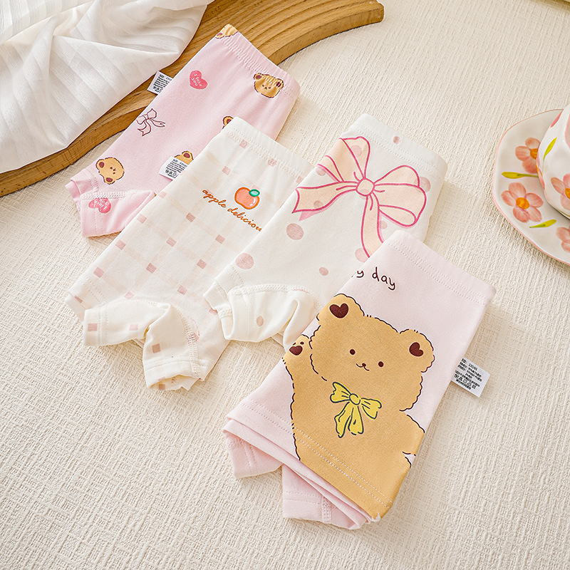 New Children's Underwear Combed Cotton Girls' Boxer Briefs Class A 10a...