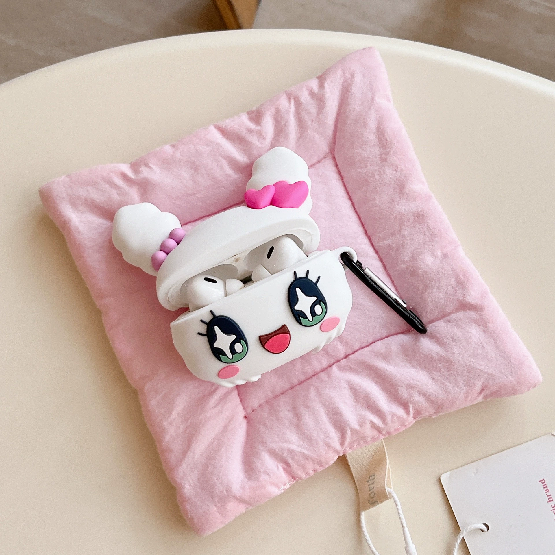 Protective Case for AirPods (1/2/3/4/Pro) Tamagotchi Cute Silicone with Hook, Bluetooth Compatible