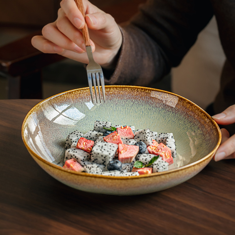 Llama de color hermoso plato de cerámica de 8 pulgadas plato de ensalada de forma especial plato de pasta platos de hotel exportación transfronteriza