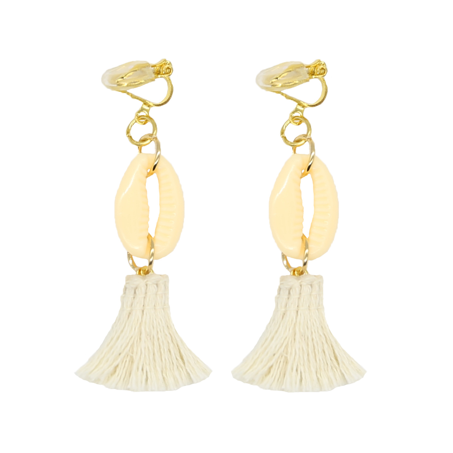 ST83 зажим для ушей с кисточкой в форме ракушки