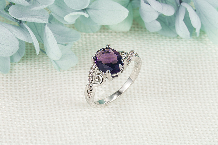 Fashion Oval Copper Rings Plating Zircon Copper Rings