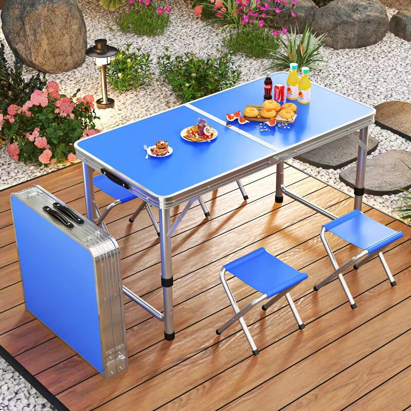 Outdoor Table Portable Aluminum Alloy Foldable Dining Table Folding Table and Chair Picnic Small Table Stall Table Round Square Tube Table