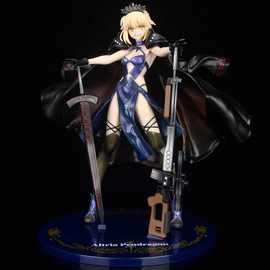 命运之夜Fate FGO 黑 saber ALTER 吾王黑塞巴 拖枪黑呆手办模型