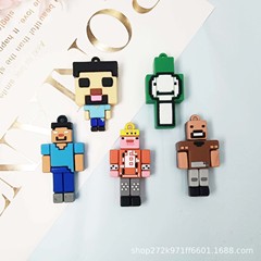 Minecraft キーホルダークリエイティブキャラクターカーペンダント漫画人形 pvc ソフトプラスチックビルディングブロックペンダント小さなギフト