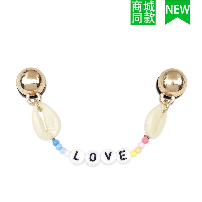 クロスボーダー卸売新しいクロックスアクセサリー靴バックル金属レターチェーン適応クロス靴花 DIY アクセサリー|undefined