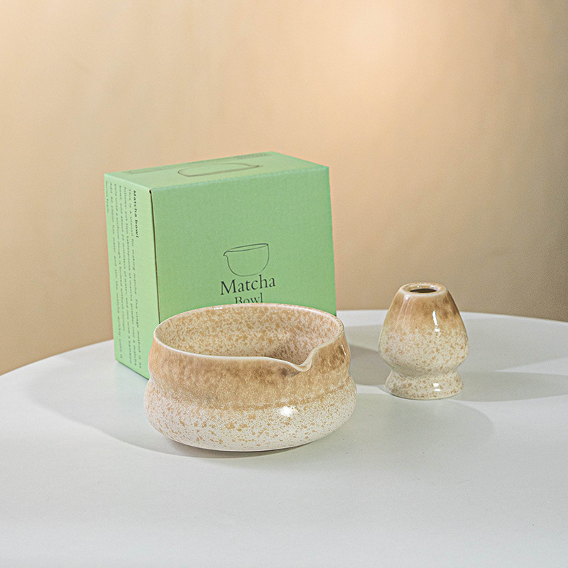 Amazon 和風抹茶ボウル 注ぎ口付き 陶器製茶器アクセサリー 茶筅スタンドセット 和風茶道 クロスボーダー限定|undefined