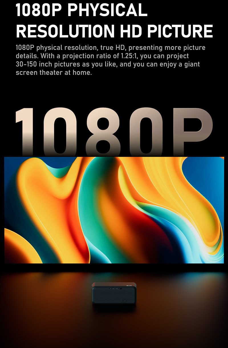 外贸热销投影仪1080P家用便携投影机家用无线WIFI家庭3