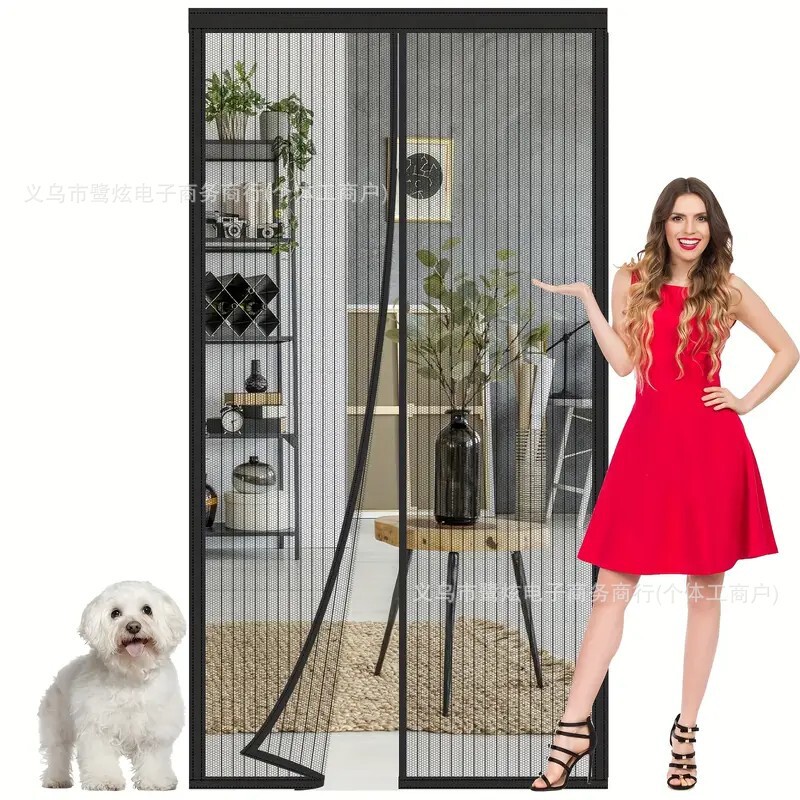 Cross-Border Hot-Selling Insect-Proof Net Door Curtain with Magnetic Door Screen Closure, No Need to Punch Holes, Easy to Install