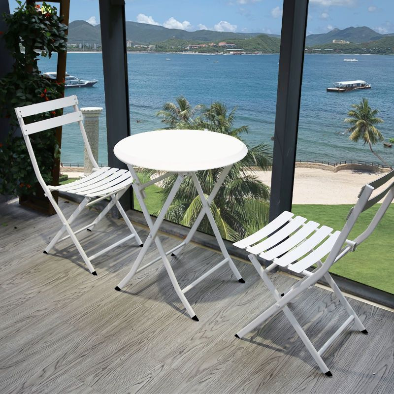 v% balcony table and chair small iron tea table leisure outdoor table and chair three-piece folding outdoor table and two chairs courtyard defense