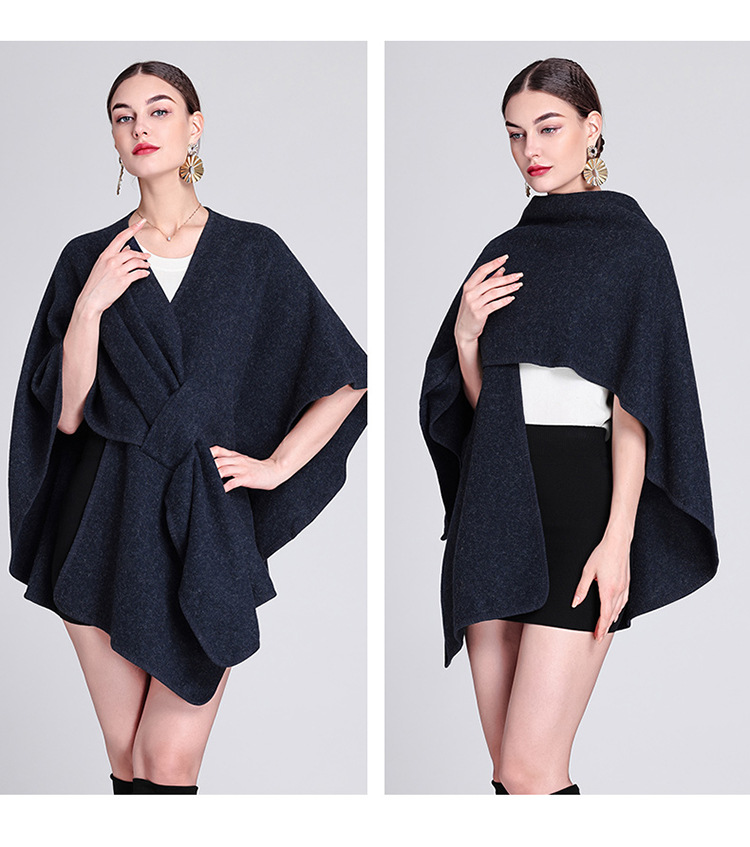 Mode Cape Cape mit Cape außen große Größe Strickjacke lose Mantel Frauen_voghion.com