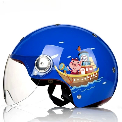 and Motorcycles, 3C Certified, National Standard, Motosiklet dəbilqələri - s-bright-blue-and-yellow-piglet-b103
