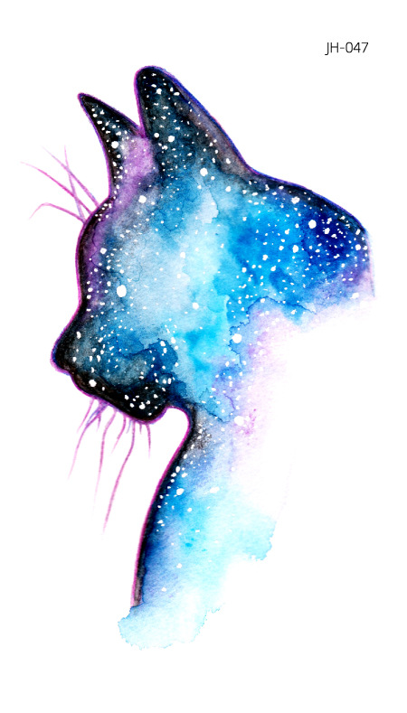 Protección del medio ambiente a prueba de agua sudor desechable lindo gato divertido tatuaje pegatinas cicatriz personalizada cubriendo fresco hombres y mujeres tatuaje