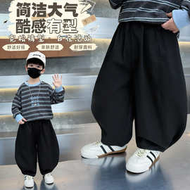 男童秋季休闲裤2026春秋季新款韩版儿童水洗棉宽松运动裤小童长裤
