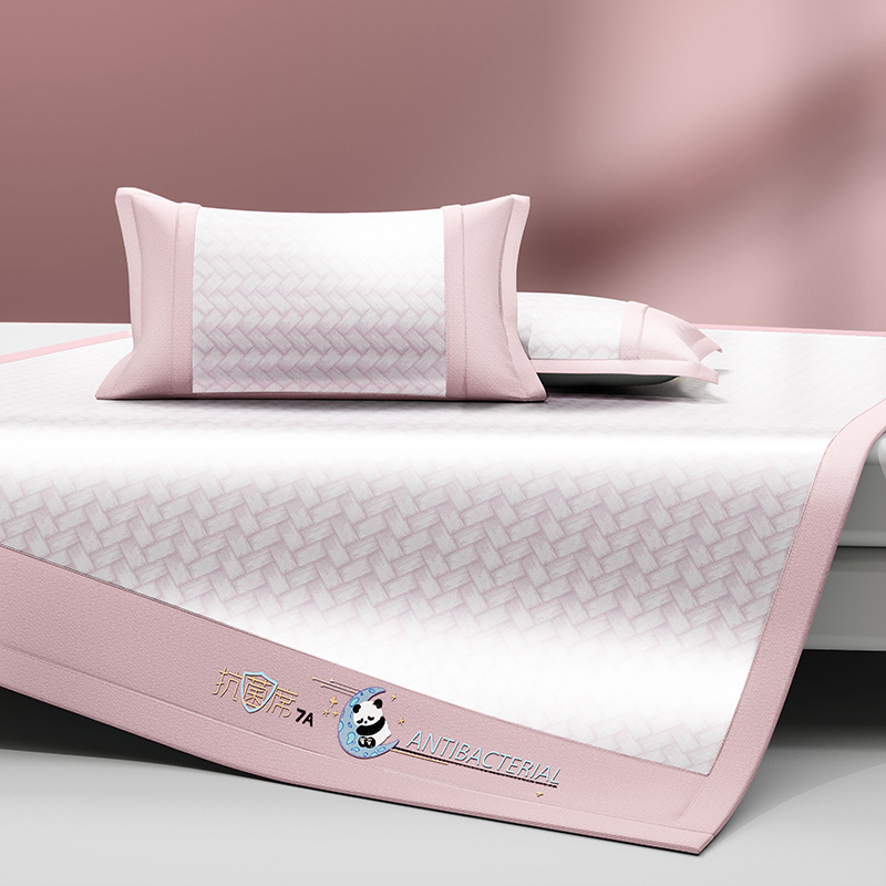 Un juego de sábanas de seda de hielo de clase de tres piezas fresco verano 2025 nueva funda protectora de colchón de verano sábana funda de cama