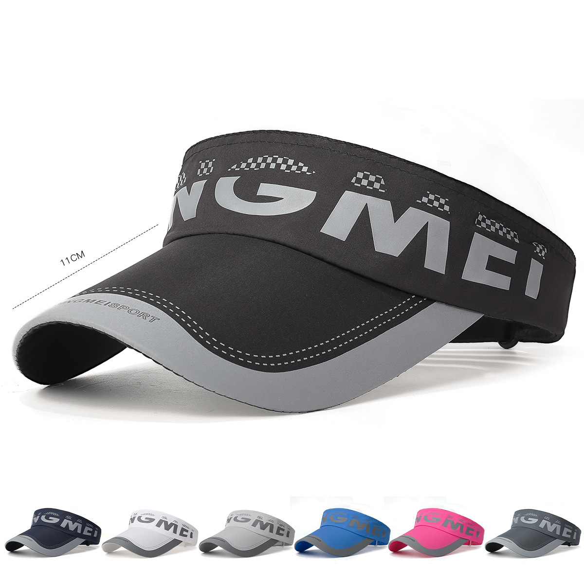 Gorra de verano de secado rápido con parte superior abierta y estampado DINGMEI, sombrero para el sol para deportes al aire libre, gorra de béisbol informal para correr, para cruzar fronteras._voghion.com