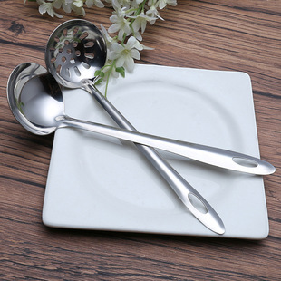 W non-magnetic pointed handle bare hot pot spoon/stainless steel soup shell/soup leak stainless steel large quantity Congyou can set logo