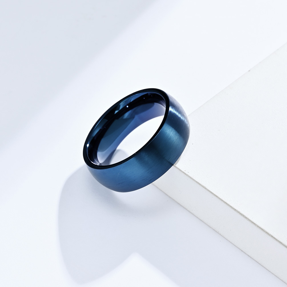 Simple Style Solid Color Titanium Steel Rings 1 Piece