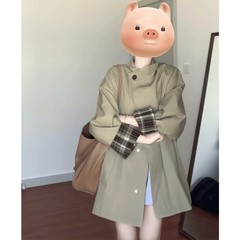【原版做法】早春卡其色风衣外套女2025春秋新款中长款小个子大衣