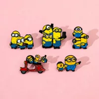 Симпатичный мультфильм креативная личность маленький желтый человек металлический значок европейский и американский кино-и телевизионный персонаж сплав масляной броши аксессуары
