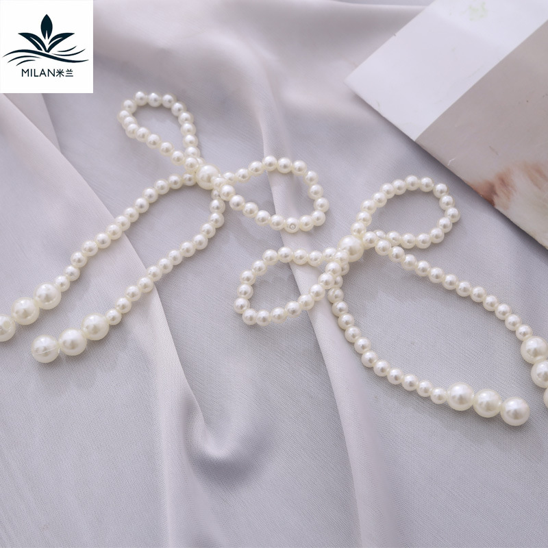 Joyería de perlas artificiales ronda chanel estilo ramo decoración arco perla cadena DIY material perla hebilla