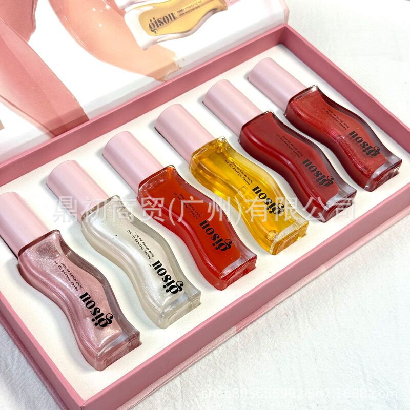 Cross-border gisou lip oil moisturizing and repairing cherry honey strawberry watermelon lip gloss lipstick lip balm six-piece set Cross-border gisou lip oil moisturizing and repairing cherry honey strawberry watermelon lip gloss lipstick lip balm six-piece set