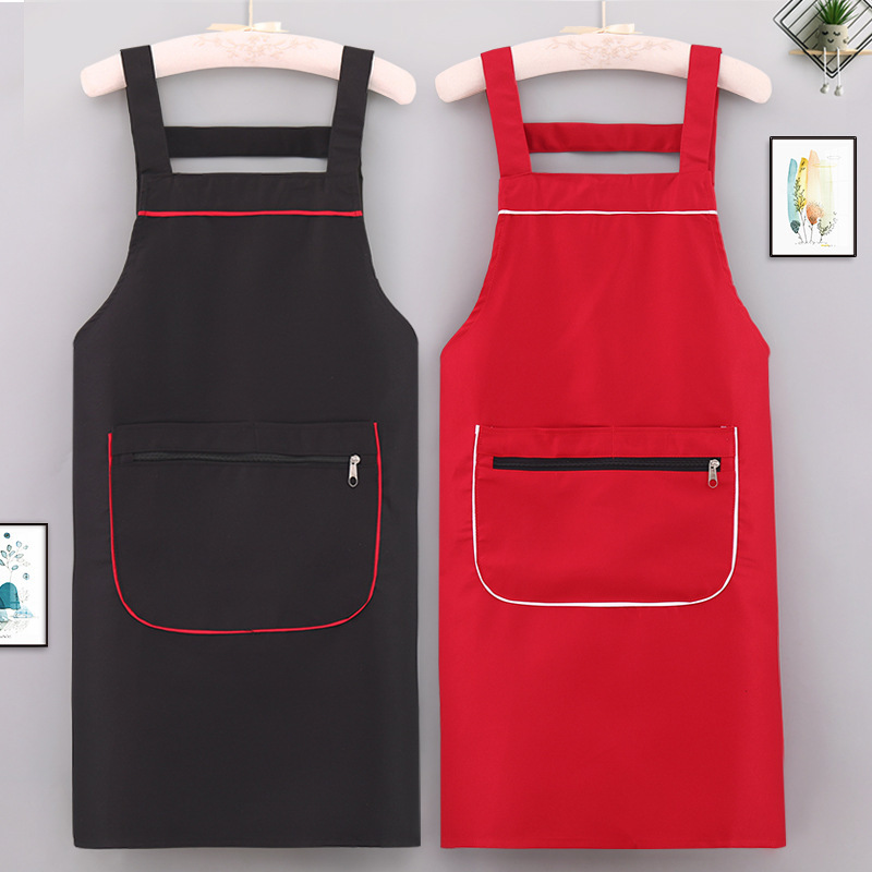 Nuevo tipo de dos bolsillos con cremallera delantal ventilado resistente al desgaste y resistente a la suciedad cinturón protector ropa de trabajo doméstica puede