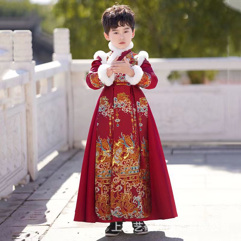 Boy's new year greeting clothes new children's Hanfu New Year Tang suit New Year ancient costume year-old boy Winter Dragon Year dress Boy's new year greeting clothes new children's Hanfu New Year Tang suit New Year ancient costume year-old boy Winter Dragon Year dress