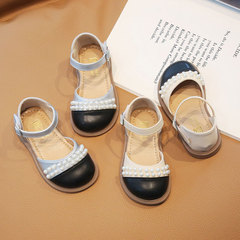2023 new summer Korean style girls fashion pearl small leather shoes children's style princess shoes students soft sole shoes