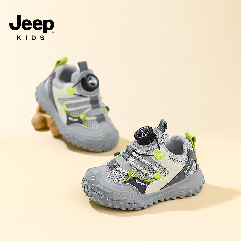 Jeep男童宝宝鞋2025年春夏新款旋转纽扣女童运动鞋舒适软底儿童鞋|undefined