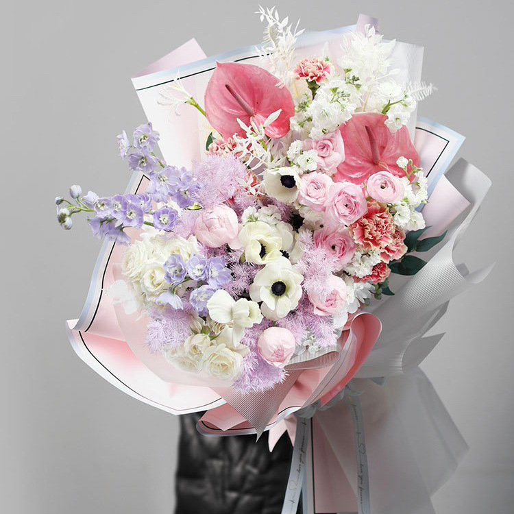 Lizgiran nuevo marco de fotos de memoria Marco de papel de embalaje de flores DIY material floral película nacarada impermeable