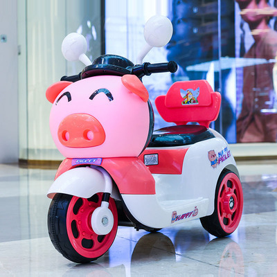 Children's Electric Three-Wheeled Motorcycle for Boys and Girls, Baby Electric Scooter, Seating Capacity, Charging Remote Control Toy Car