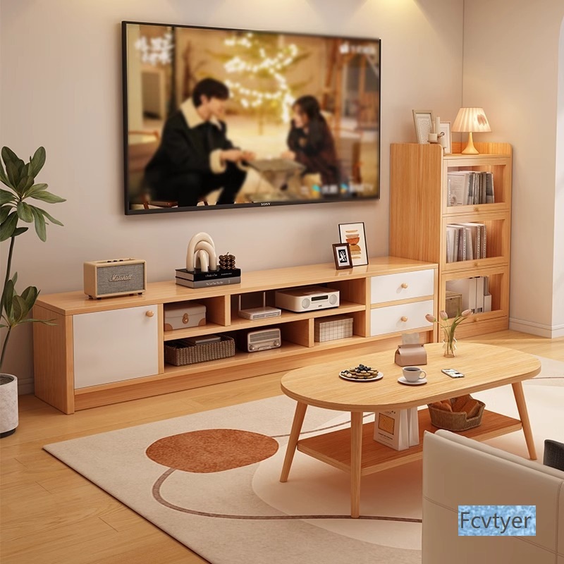 Tv Cabinet Small Apartment Rental Living Room Home Mid-Century Style Floor-Standing Modern Simple All-In-One Nordic Tv Cabinet