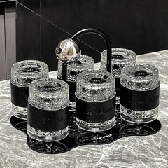家庭用ウォーターカップセット、カップ、グラス、ドリンクカップ、浄水器、高級ティーカップセット、クリエイティブトレイ、カップホルダー